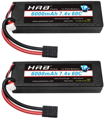 Batterie Lipo 6000 mAh 7,4 V pour modèle réduit