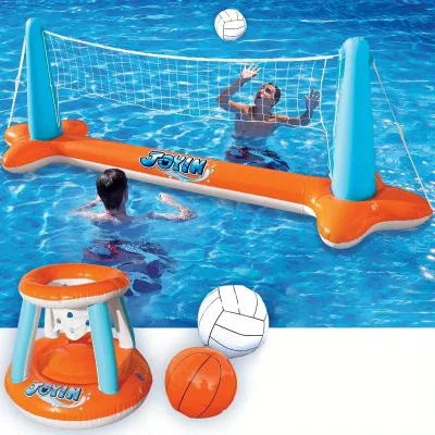 Jeu gonflable de piscine volley et basket