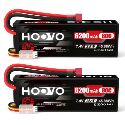 Lot de 2 batteries LiPo 7,4 V 6200 mAh