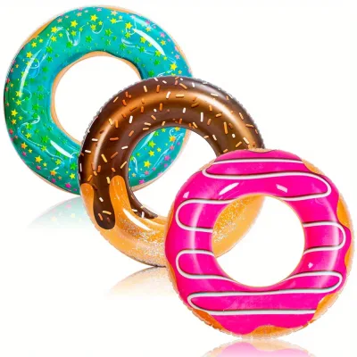 Lot de 3 bouées donut gonflables à paillettes