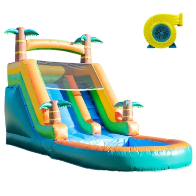 Piscine gonflable avec toboggan double