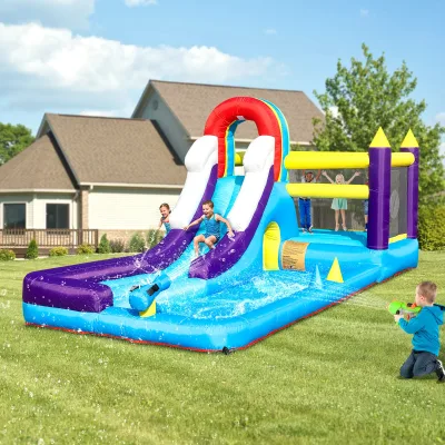 Toboggan aquatique gonflable multicolore